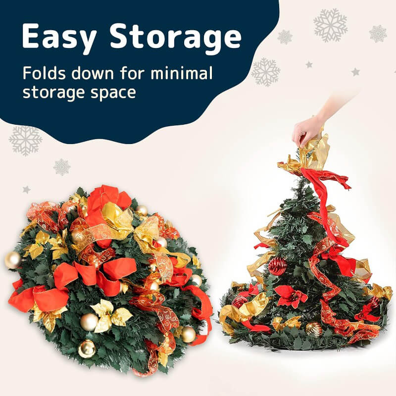Foldable Tree 6FT Foldable Christmas Tree with Ornaments – gogooption.com